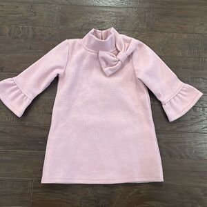 Pink Fleece Bow Winter Girls Dress 2T